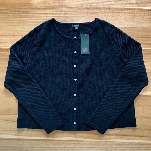 Wild Fable Junior Teens Button-Up Black Ribbed Cardigan Sweater Plus Size 2X - Picture 2 of 10